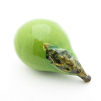 Статуэтка керамическая Груша с листом зеленая