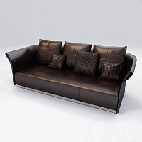 Коричневый кожаный диван Charme от Longhi