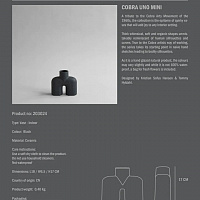 Ваза Cobra Uno, Mini - Black от 101 Copenhagen