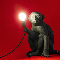 Настольная лампа Monkey Black Sitting от Seletti