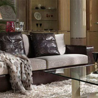 Коричневый кожаный диван Vanity от Turri Spa