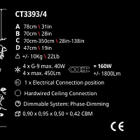 Подвесной светильник Coral CT3393/4 от Serip